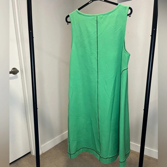❤️COS women dress M green jersey knit visible  seam pull on A-line midi - Picture 2 of 5